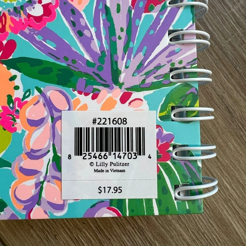Lilly Pulitzer Set Notebook and Acrylic Note Floral Boujie Colorful Office Desk